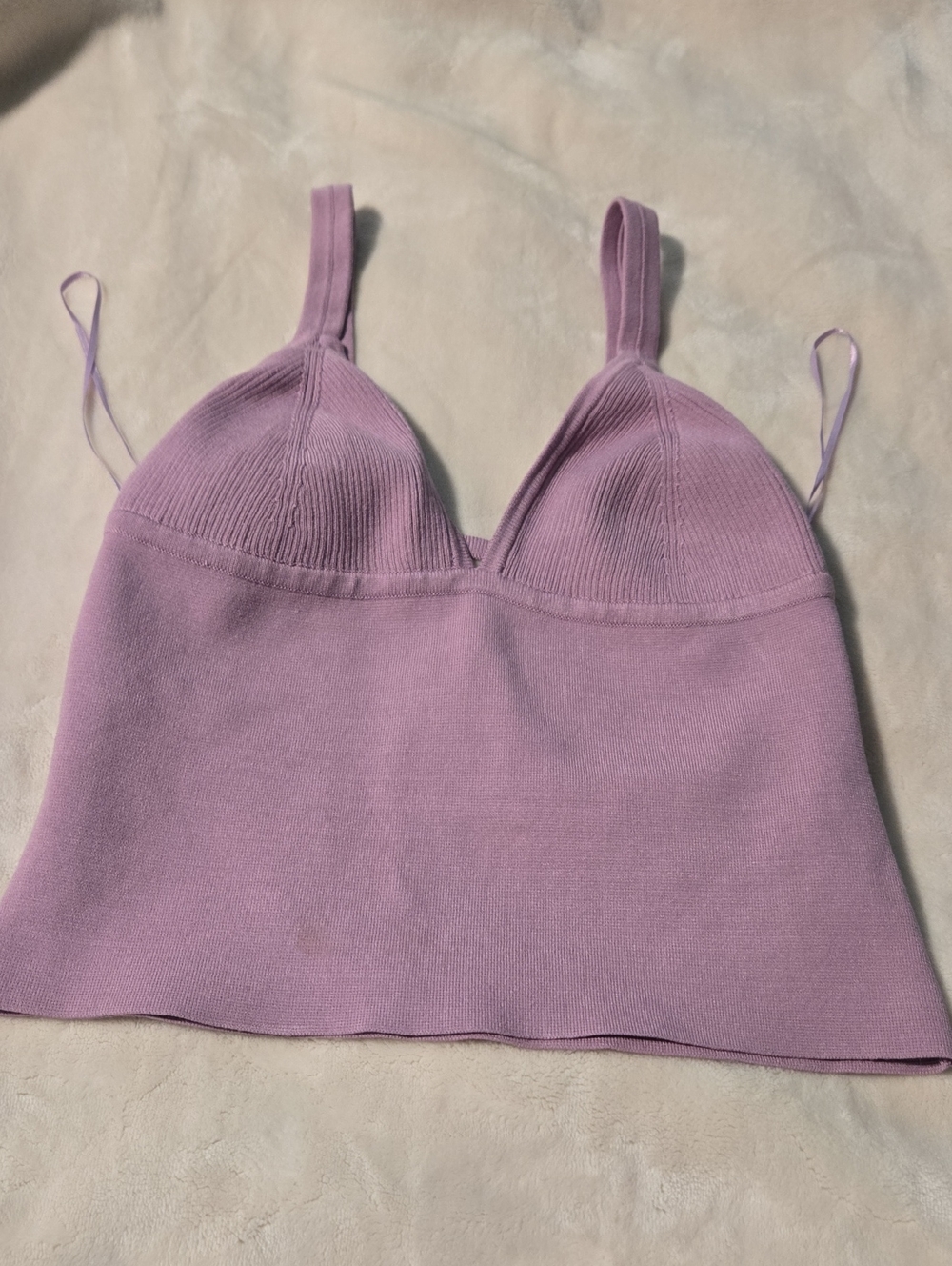 Free People Ribbed Bralette Tank - Lilac